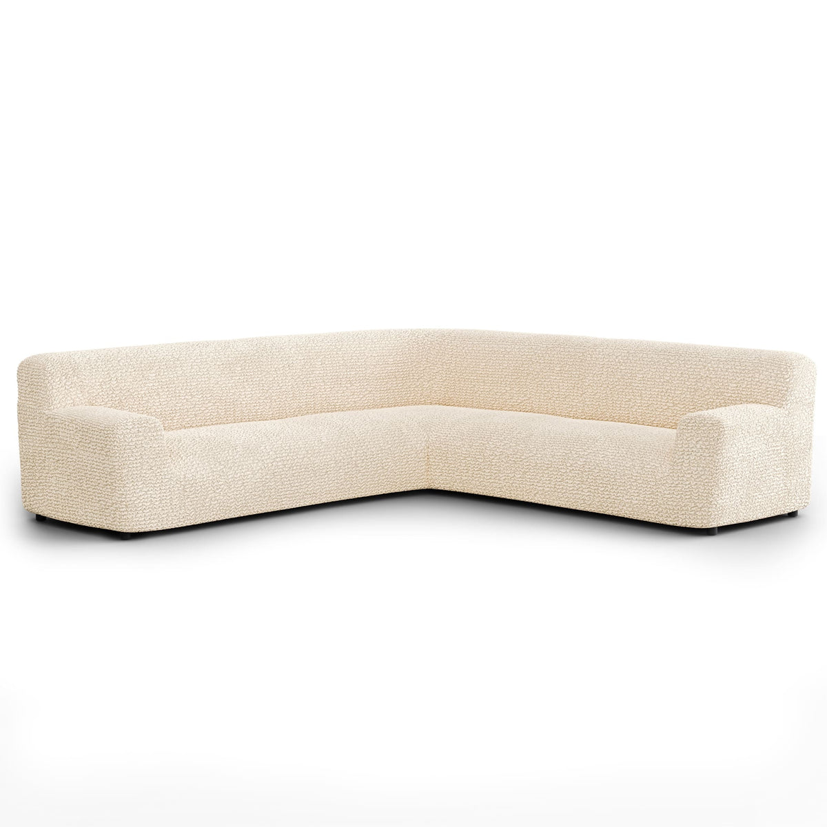 Large Corner Sofa Slipcover, Comfort Collection – Cream, front view | Cream