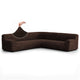 Large Corner Sofa Slipcover, Comfort Collection – Dark Brown, front view | Dark Brown