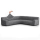 Large Corner Sofa Slipcover, Comfort Collection – Dark Grey, front view | Dark Grey