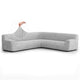 Large Corner Sofa Slipcover, Comfort Collection – Light Grey, front view | Light Grey