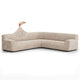 Large Corner Sofa Slipcover, Comfort Collection – Macadamia, front view | Macadamia