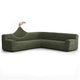 Large Corner Sofa Slipcover, Comfort Collection – Moss Green, front view | Moss Green