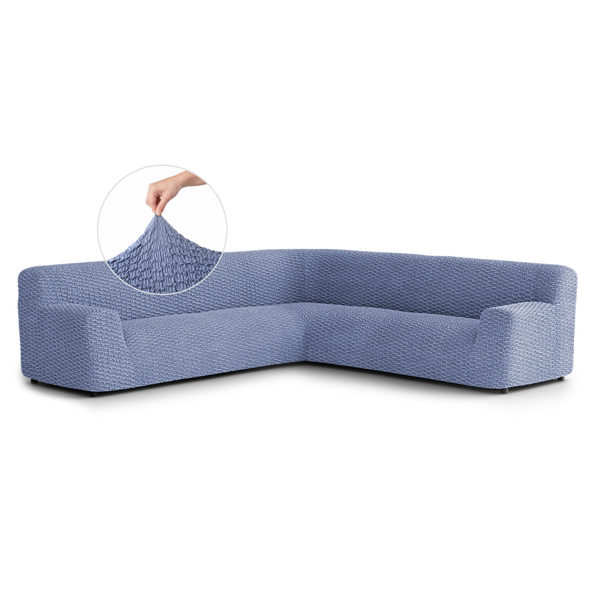 Large Corner Sofa Slipcover, Embrace Collection – Blue, front view | Blue