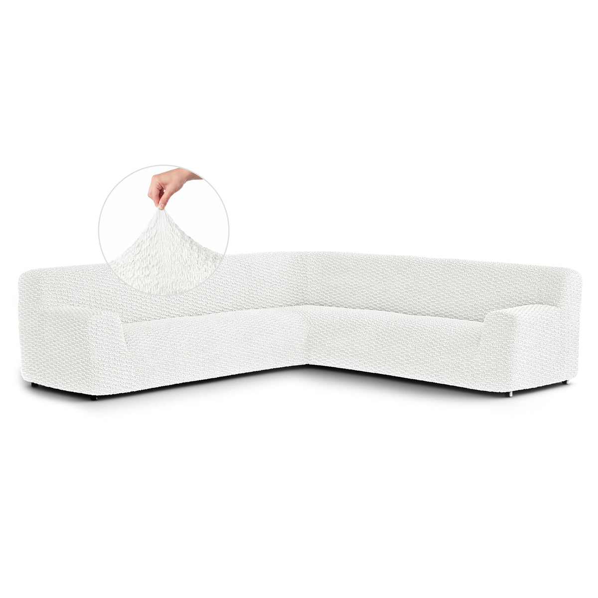 Large Corner Sofa Slipcover, Embrace Collection – Crisp White, front view | Crisp White