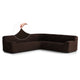 Large Corner Sofa Slipcover, Embrace Collection – Dark Brown, front view | Dark Brown