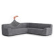 Large Corner Sofa Slipcover, Embrace Collection – Dark Grey, front view | Dark Grey