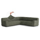 Large Corner Sofa Slipcover, Embrace Collection – Moss Green, front view | Moss Green