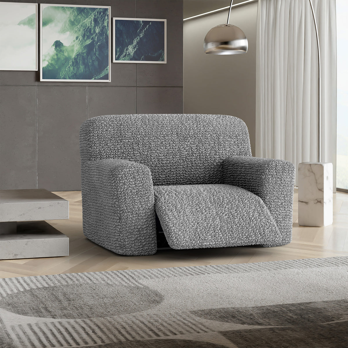 Large Reclining Armchair Slipcover, Comfort Collection – Ash, interior view 1 | Ash
