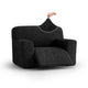 Large Reclining Armchair Slipcover, Comfort Collection – Black, front view | Black