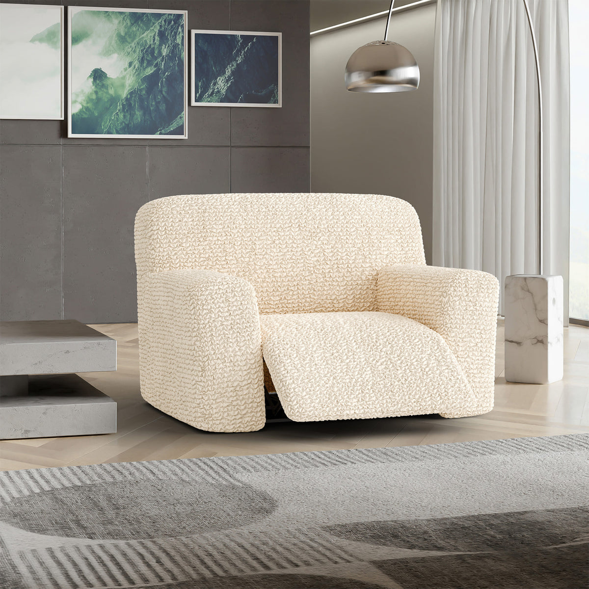Large Reclining Armchair Slipcover, Comfort Collection – Cream, interior view 1 | Cream
