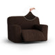 Large Reclining Armchair Slipcover, Comfort Collection – Dark Brown, front view | Dark Brown