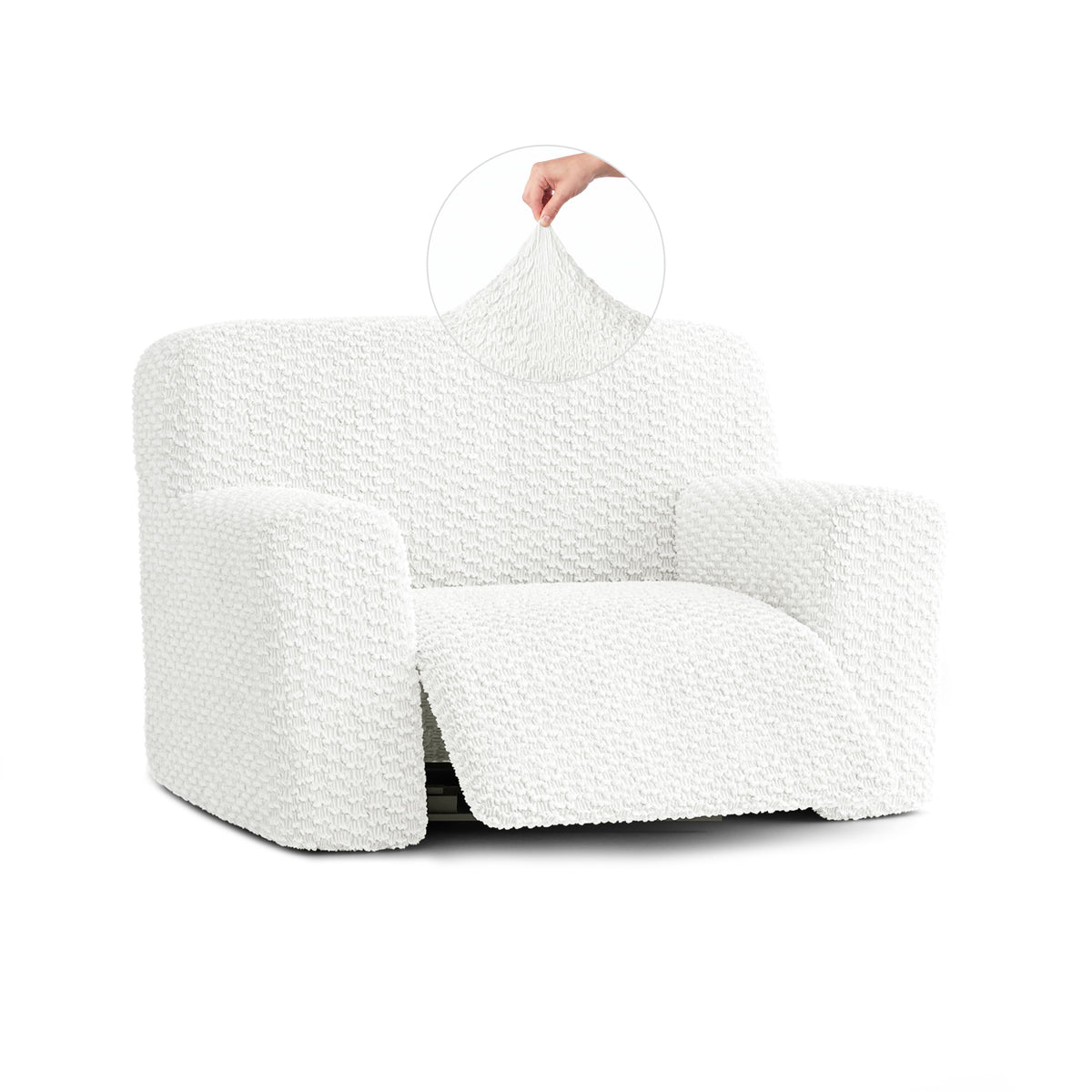 Large Reclining Armchair Slipcover, Embrace Collection – Crisp White, front view | Crisp White