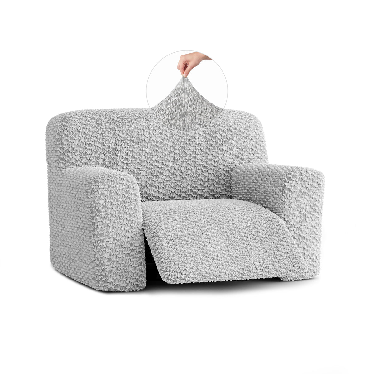 Large Reclining Armchair Slipcover, Embrace Collection – Light Grey, front view | Light Grey