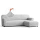 L-Shaped Sofa Slipcover (Right Chaise), Comfort Collection – Light Grey, front view | Light Grey