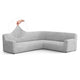 Corner Sofa Slipcover, Comfort Collection – Light Grey, front view | Light Grey