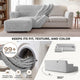 L-Shaped Sofa Slipcover (Left Chaise), Comfort Collection – Light Grey, detail view | Light Grey