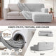 L-Shaped Sofa Slipcover (Right Chaise), Comfort Collection – Light Grey, detail view | Light Grey