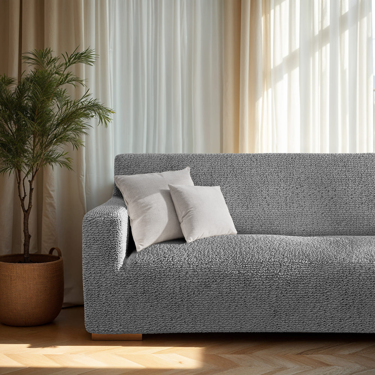 Loveseat 2 Seater Slipcover, Comfort Collection – Ash, interior view 2 | Ash