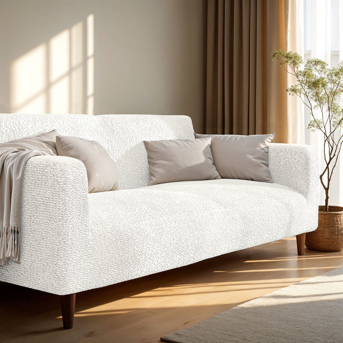 Loveseat 2 Seater Slipcover, Comfort Collection – Crisp White, interior view 1 | Crisp White