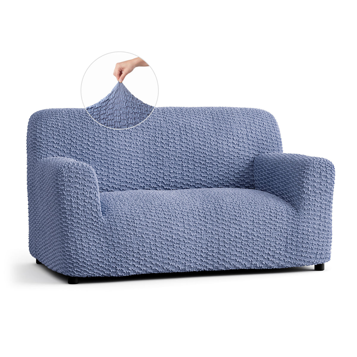 Loveseat 2 Seater Slipcover, Embrace Collection – Blue, front view | Blue