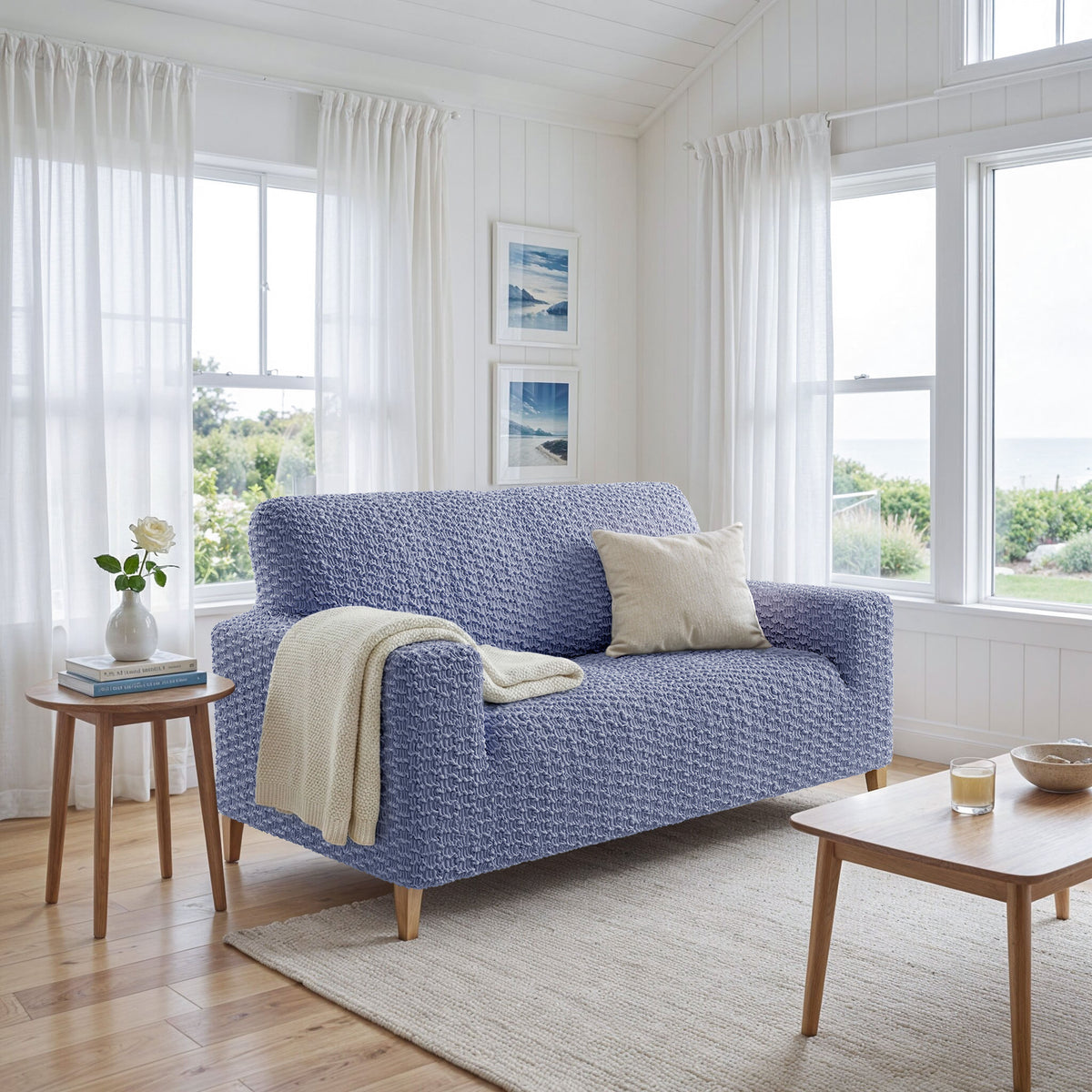 Loveseat 2 Seater Slipcover, Embrace Collection – Blue, interior view 2 | Blue