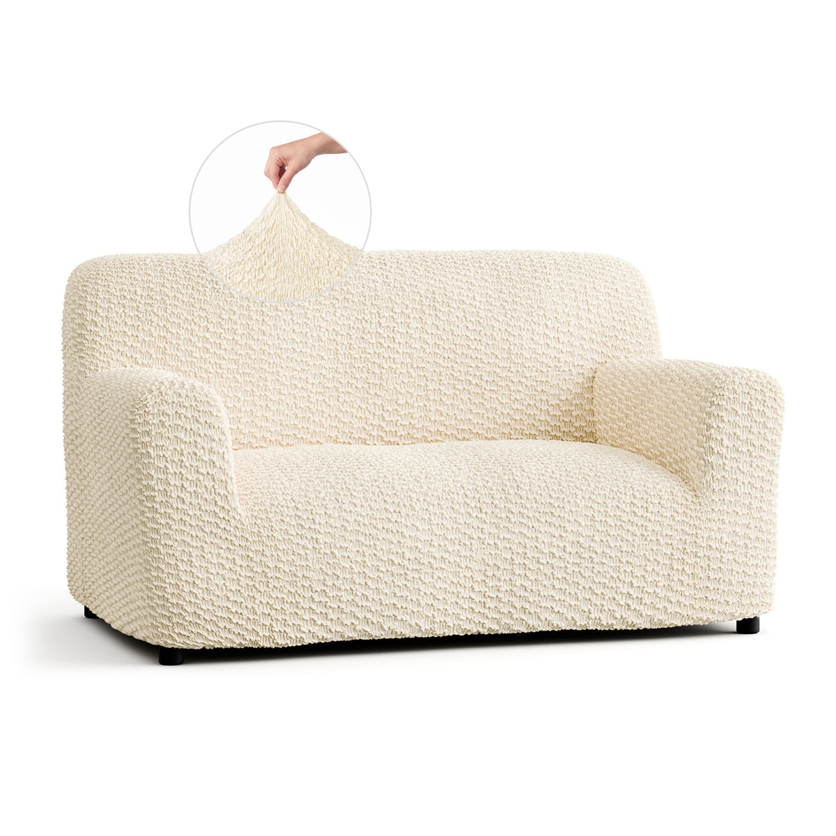 Loveseat 2 Seater Slipcover, Embrace Collection – Cream, front view | Cream