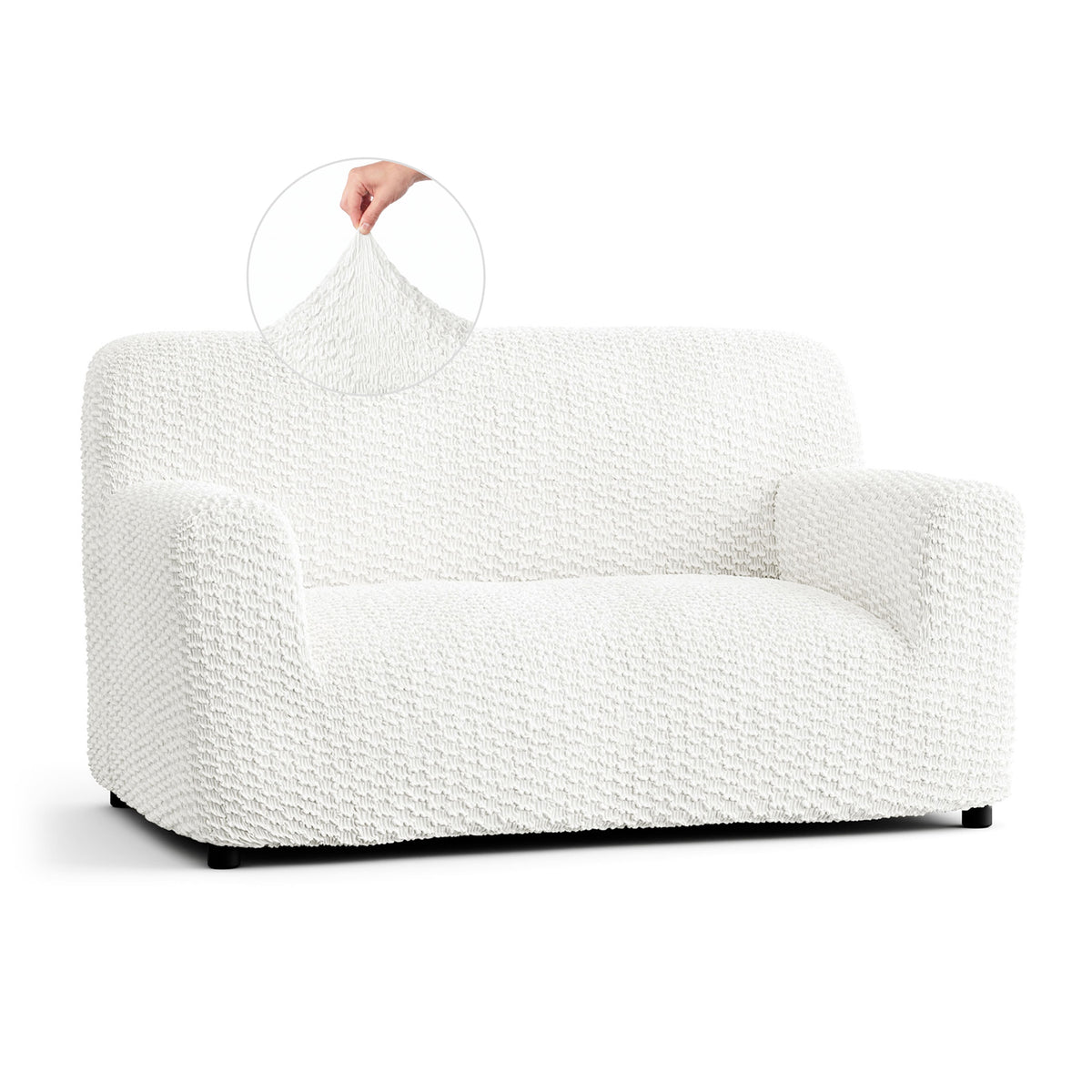 Loveseat 2 Seater Slipcover, Embrace Collection – Crisp White, front view | Crisp White