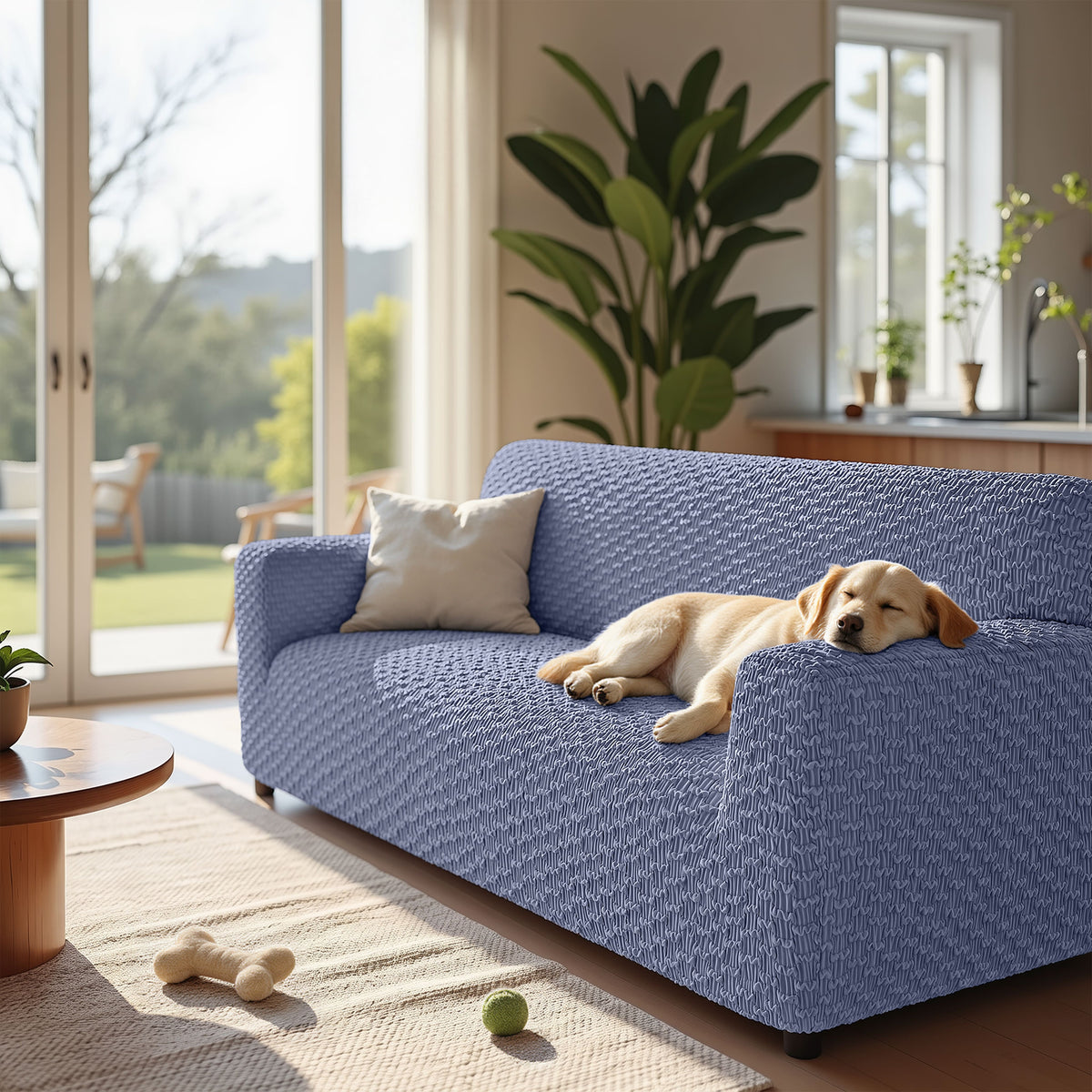 Loveseat 2 Seater Slipcover, Embrace Collection – Blue, lifestyle view | Blue