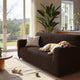 Loveseat 2 Seater Slipcover, Embrace Collection – Dark Brown, lifestyle view | Dark Brown