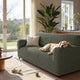 Loveseat 2 Seater Slipcover, Embrace Collection – Moss Green, lifestyle view | Moss Green