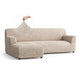 L-Shaped Sofa Slipcover (Left Chaise), Comfort Collection – Macadamia, front view | Macadamia