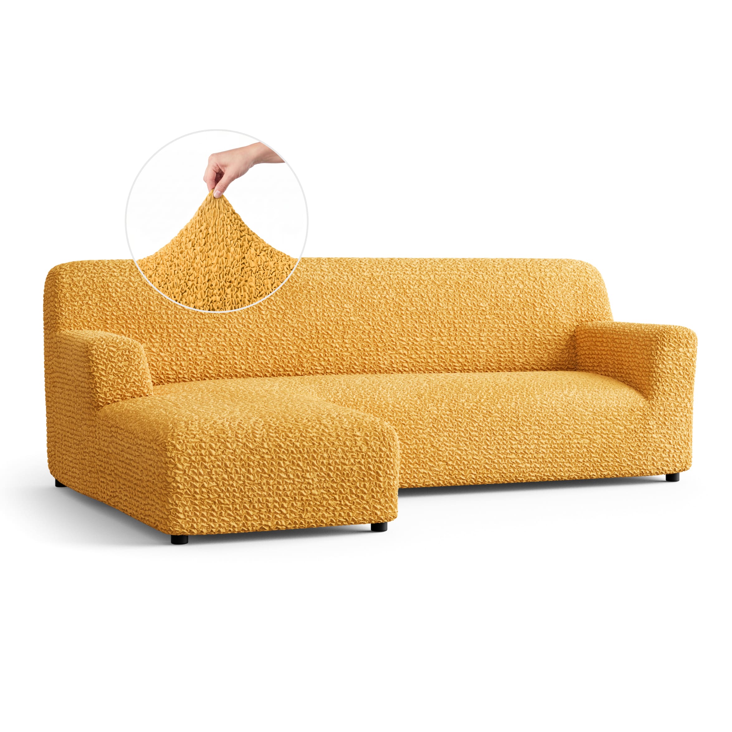 L-Shaped Sofa Slipcover (Left Chaise), Comfort Collection – Mango, front view | Mango
