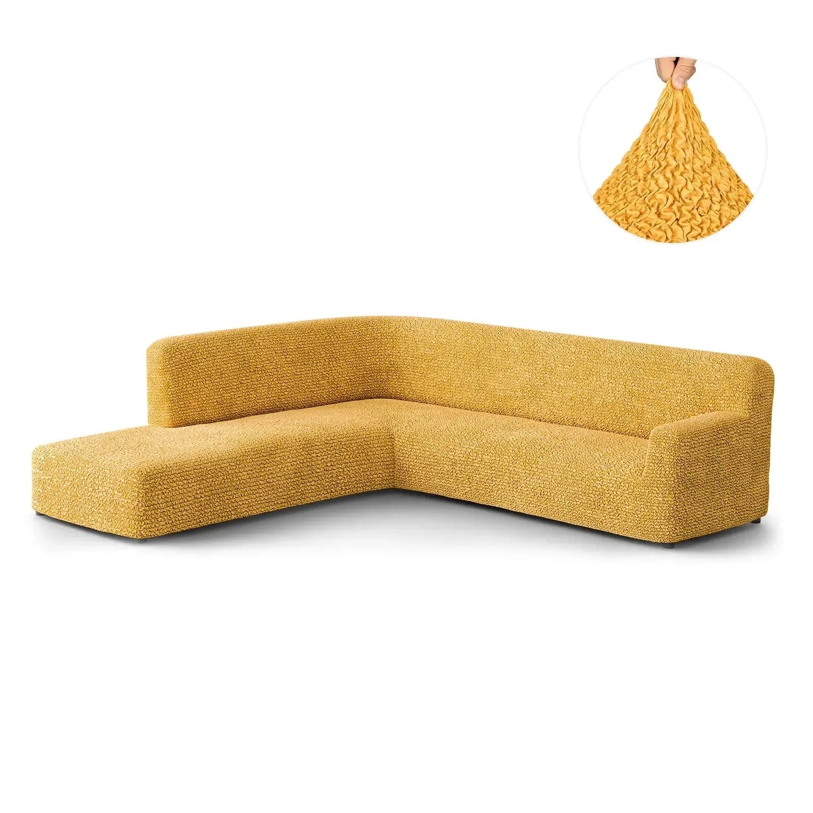 Mango Fullback Support Sectional Sofa Slipcover (Left Chaise), Microfibra Collection