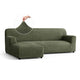 L-Shaped Sofa Slipcover (Left Chaise), Comfort Collection – Moss Green, front view | Moss Green