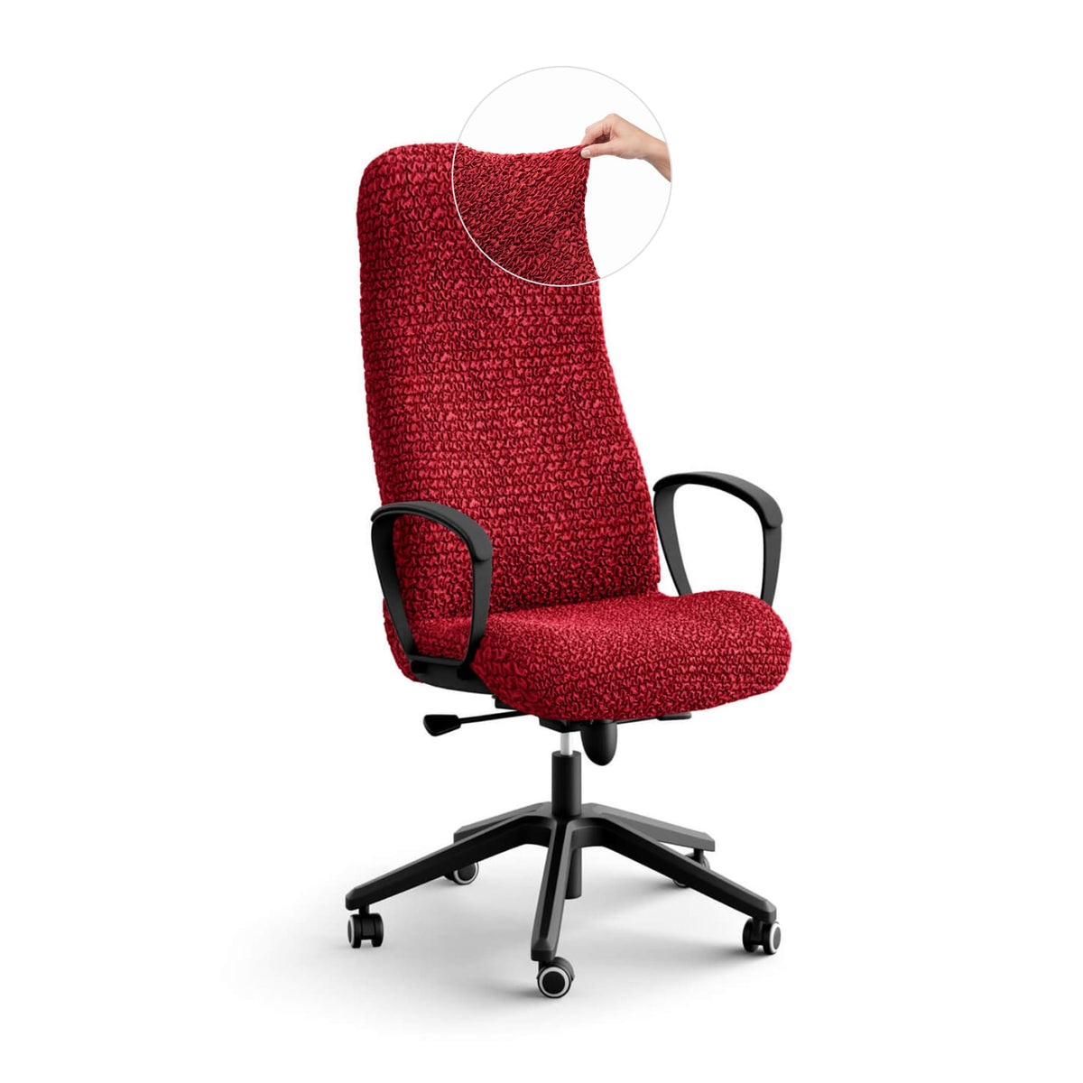Office Chair Slipcover, Comfort Collection – Cherry, front view | Cherry