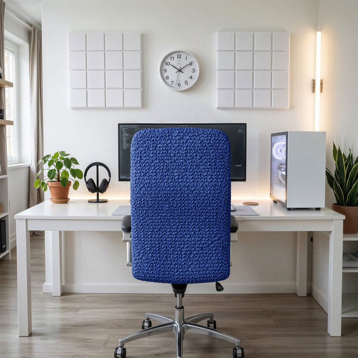 Office Chair Slipcover, Comfort Collection – Cobalt Blue, interior view 3 | Cobalt Blue