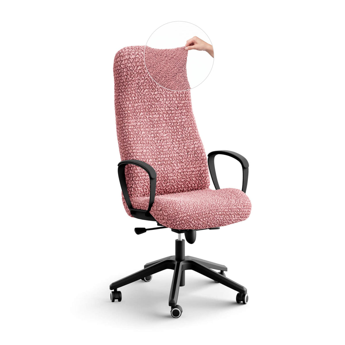 Office Chair Slipcover, Comfort Collection – Coral Pink, front view | Coral Pink