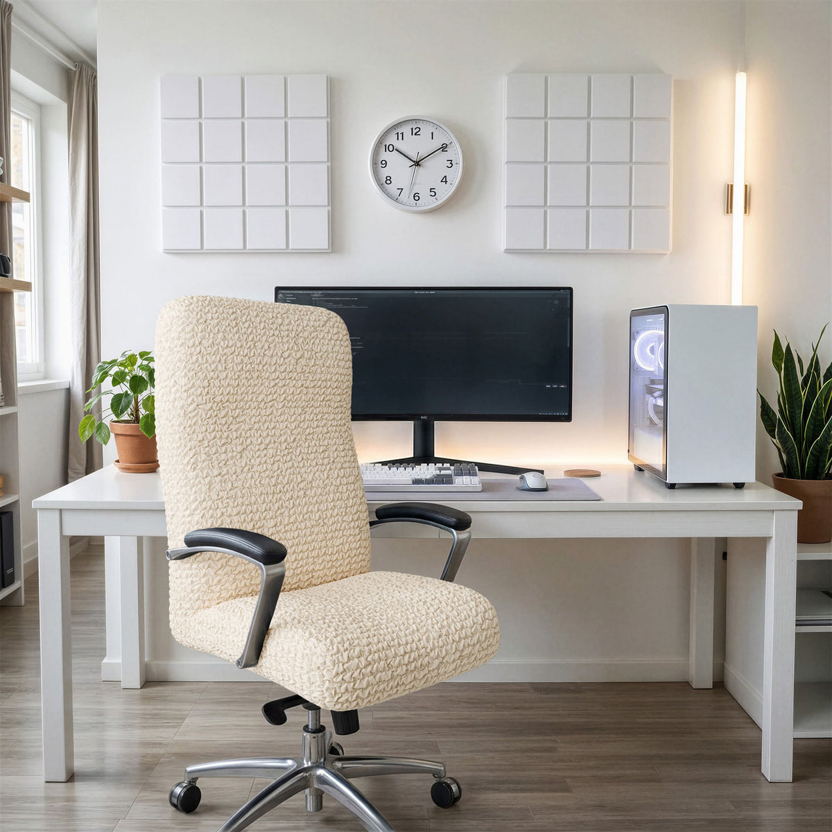 Office Chair Slipcover, Comfort Collection – Cream, interior view 1 | Cream
