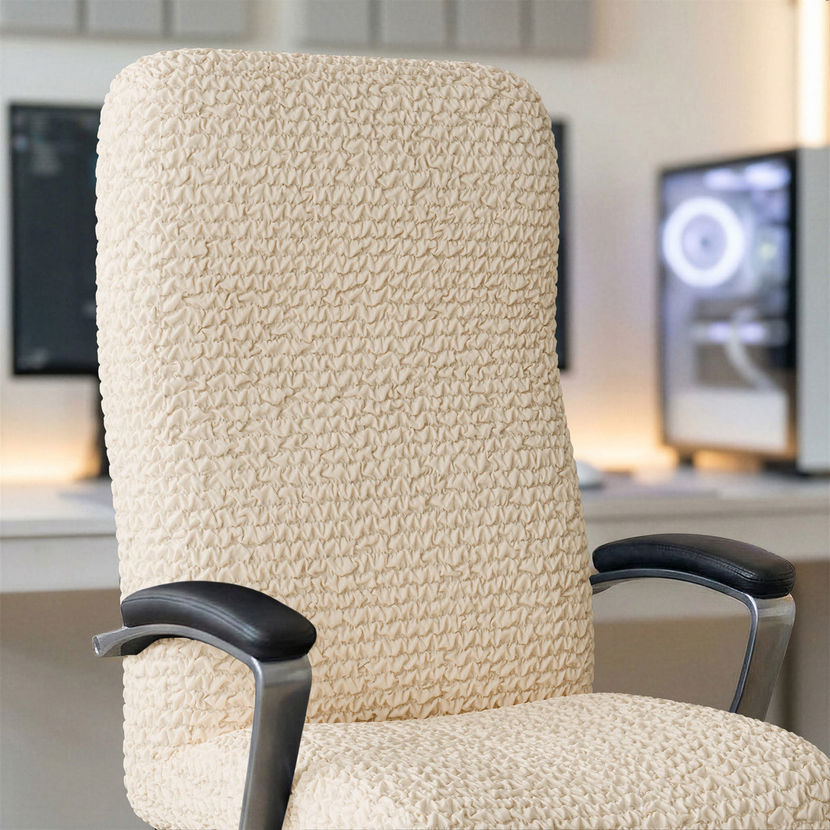 Office Chair Slipcover, Comfort Collection – Cream, interior view 2 | Cream