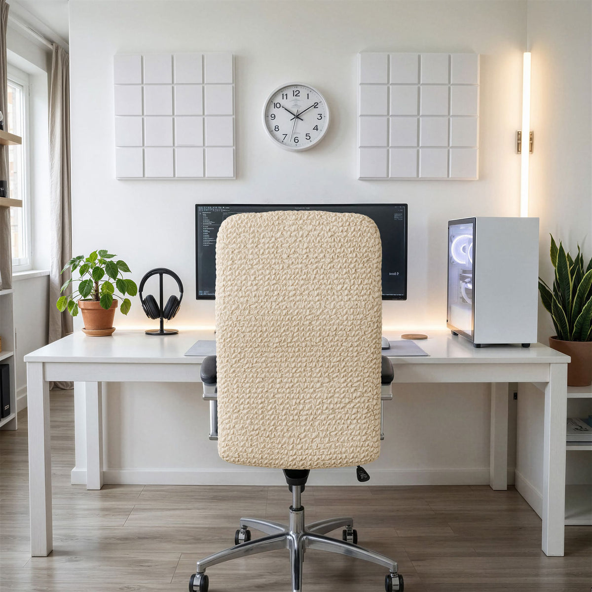 Office Chair Slipcover, Comfort Collection – Cream, interior view 3 | Cream