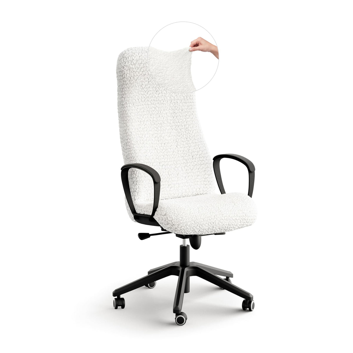 Office Chair Slipcover, Comfort Collection – Crisp White, front view | Crisp White