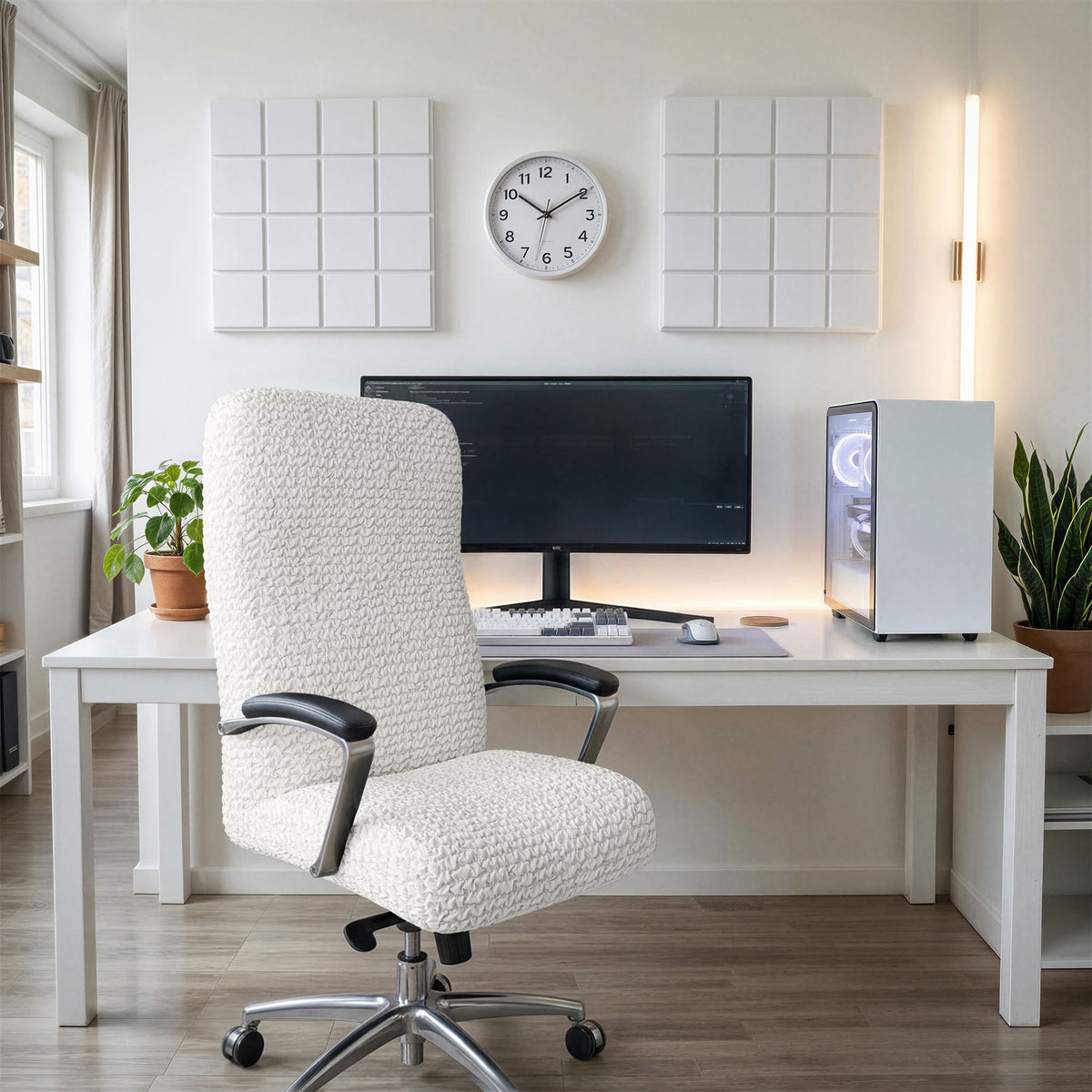 Office Chair Slipcover, Comfort Collection – Crisp White, interior view 1 | Crisp White