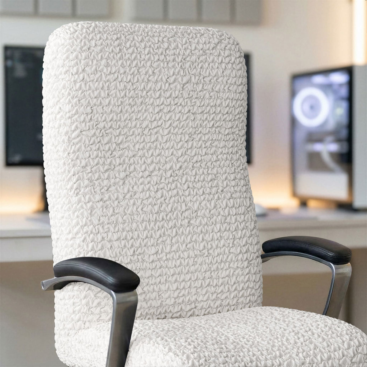 Office Chair Slipcover, Comfort Collection – Crisp White, interior view 2 | Crisp White