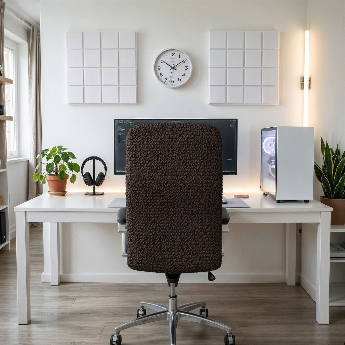 Office Chair Slipcover, Comfort Collection – Dark Brown, interior view 3 | Dark Brown
