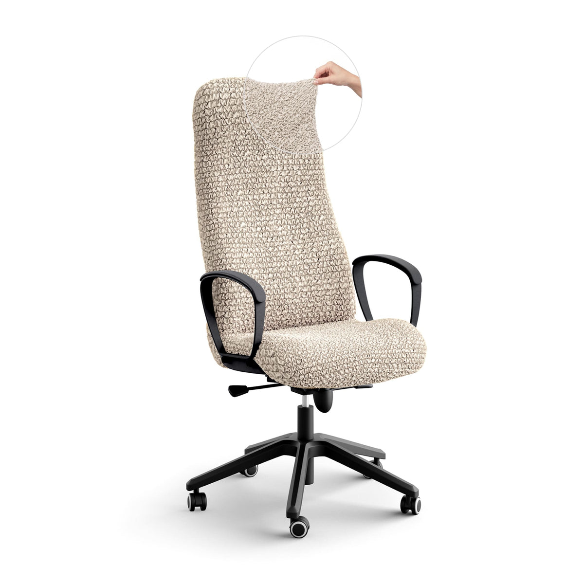Office Chair Slipcover, Comfort Collection – Macadamia, front view | Macadamia