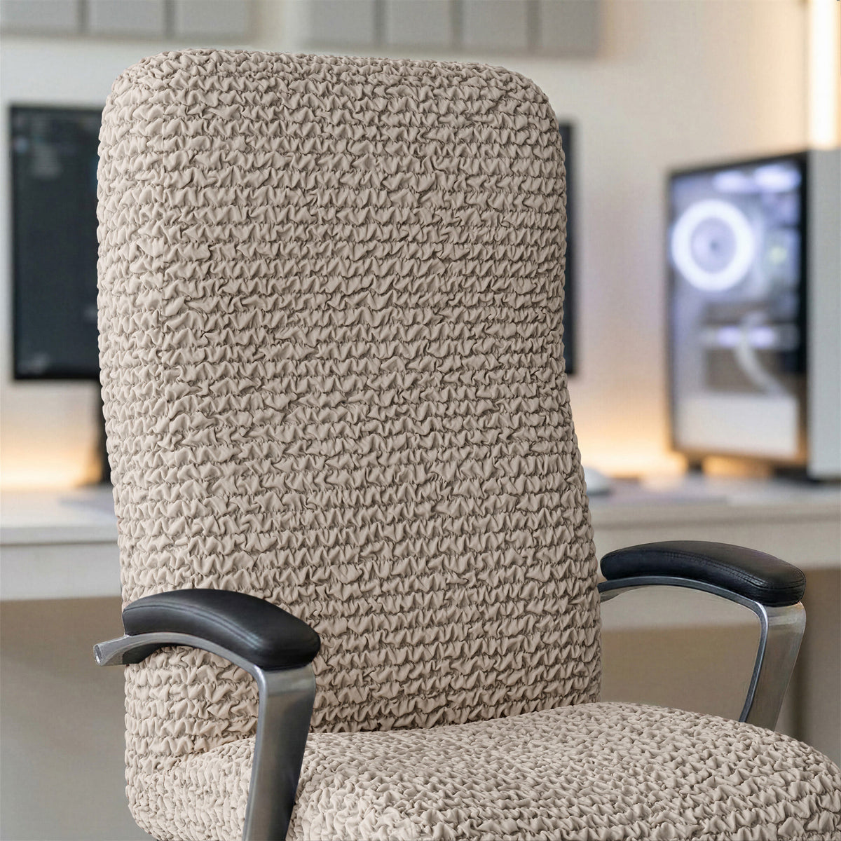 Office Chair Slipcover, Comfort Collection – Macadamia, interior view 2 | Macadamia