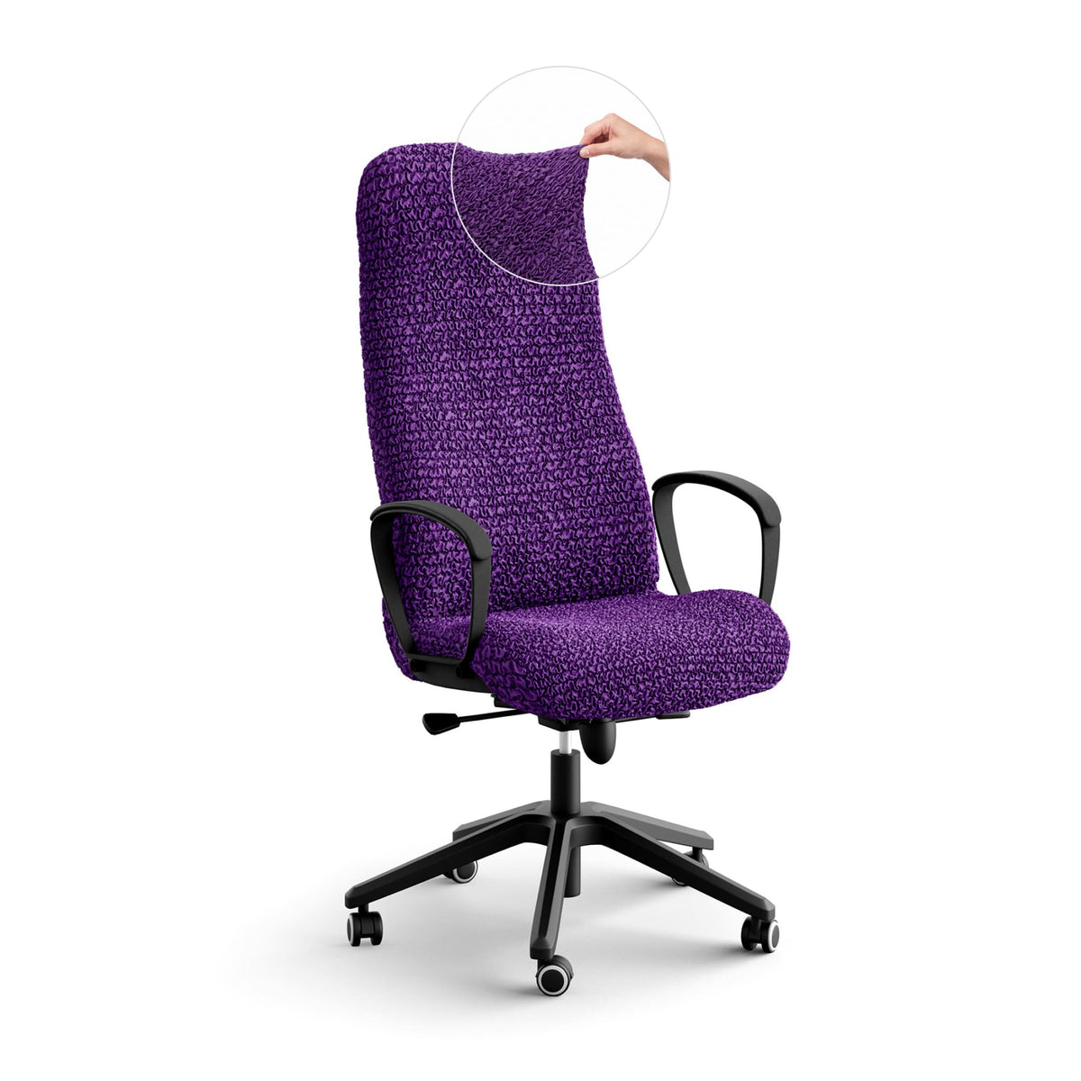 Office Chair Slipcover, Comfort Collection – Purple, front view | Purple