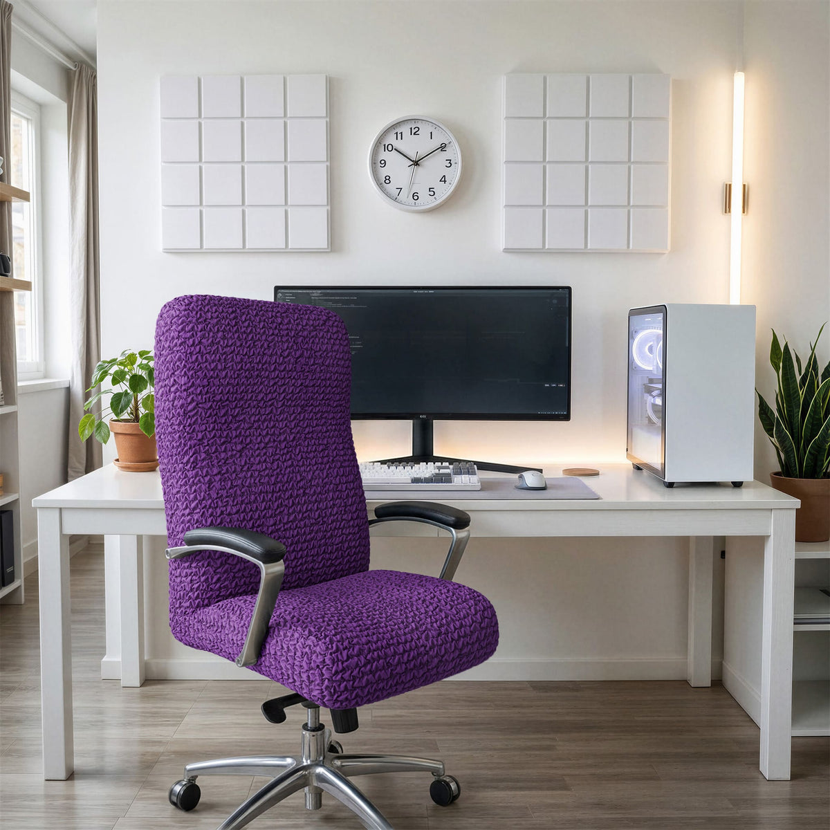 Office Chair Slipcover, Comfort Collection – Purple, interior view 1 | Purple