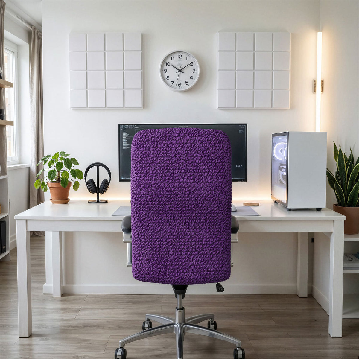 Office Chair Slipcover, Comfort Collection – Purple, interior view 3 | Purple