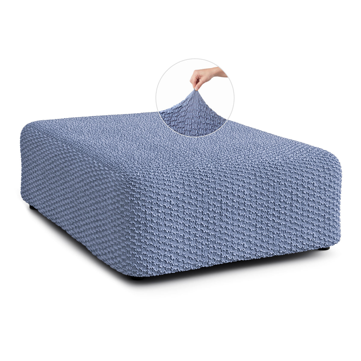 Ottoman Slipcover (Large), Embrace Collection – Blue, front view | Blue